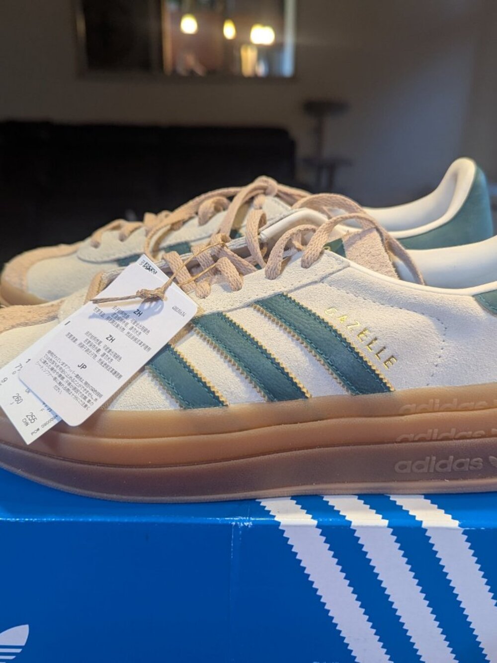 Adidas Gazelle Bold ID7056 Women's 9 Cream Green NIB